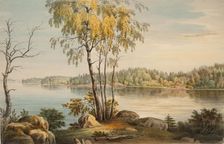 Lakeside View near Träskända Manor, 1850. Creator: Magnus von Wright