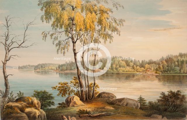 Lakeside View near Träskända Manor, 1850. Creator: Magnus von Wright.