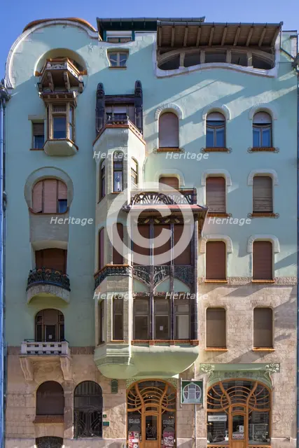 Lakohaz Apartment Hause, Budapest, Hungary, (1903), c2014-2017. Artist: Alan John Ainsworth.