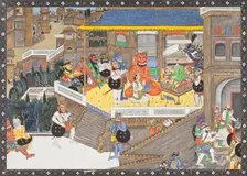 Lakshmana at Ravana's Court, Folio from a Ramayana (Adventures of Rama) (image 1 of 6), c1850. Creator: Unknown