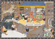 Lakshmana at Ravana's Court, Folio from a Ramayana (Adventures of Rama) (image 1 of 6), c1850. Creator: Unknown