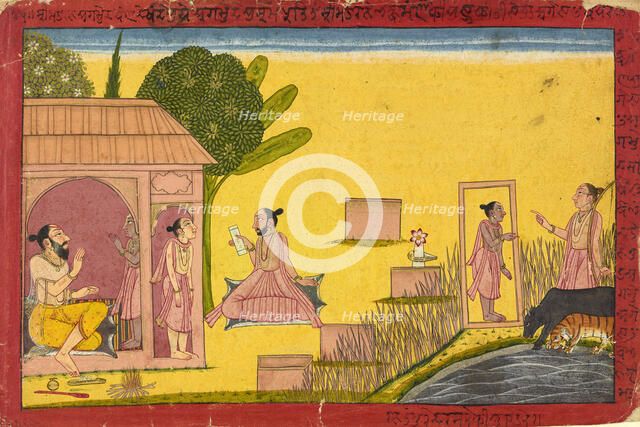 Lakshmana at the hermitage, folio from a Ramayana, ca. 1690-1710. Creator: Unknown.