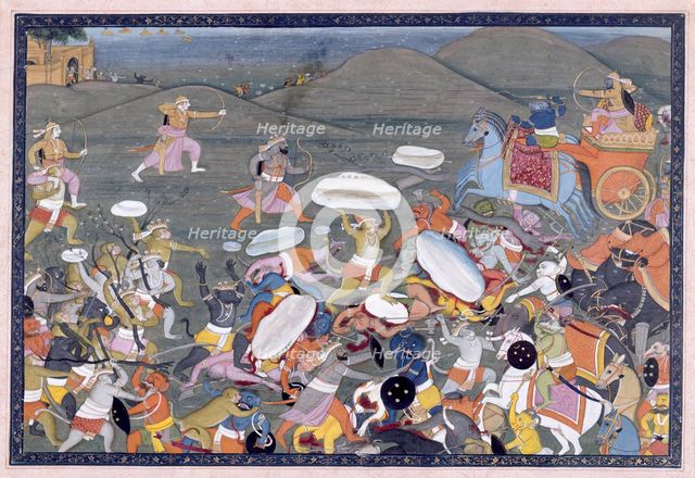 Lakshmana Fights Indrajit, 1775-1800. Creator: Unknown.