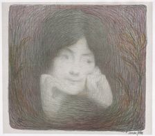 LAlbum destampes de la Galerie Vollard: Mlle. Mornéo de la Comédie-Française, 1897. Creator: Edmond François Aman-Jean (French, 1858-1936)