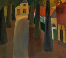 L'allée du château à Bachte-Maria-Leerne, 1923. Creator: Van den Berghe, Frits (1883-1939)