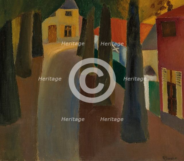L'allée du château à Bachte-Maria-Leerne, 1923. Creator: Van den Berghe, Frits (1883-1939).