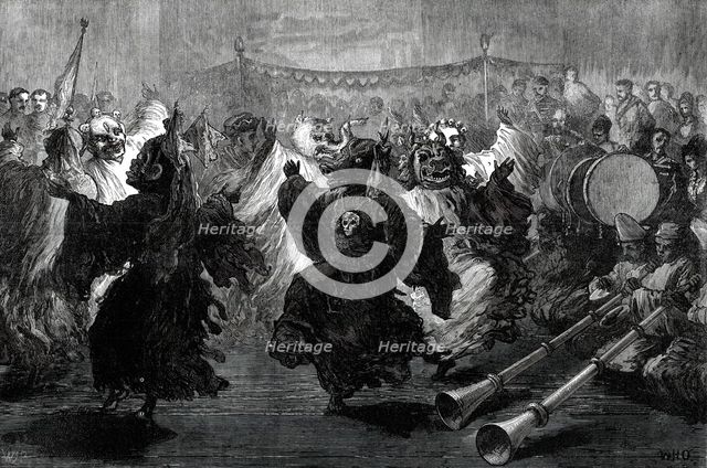 Lama Dance at Jummoo, performed before the Prince of Wales...1876. Creator: W. H. O..