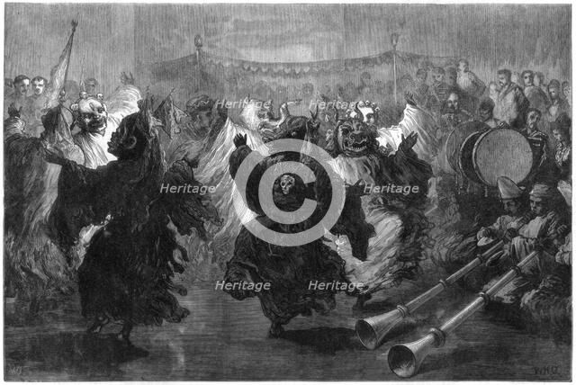 'Lama dance at Jummoo, performed before the Prince of Wales', 1876. Artist: Unknown