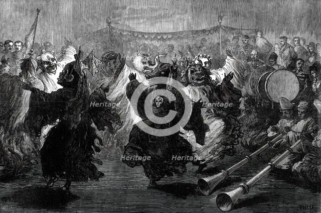 Lama Dance at Jummoo, performed before the Prince of Wales...1876. Creator: W. H. O..