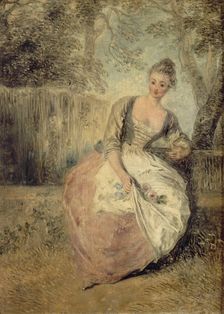 L’Amante inquiète, 1716-1720. Artist: Watteau, Jean Antoine (1684-1721)