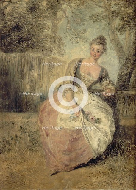 L’Amante inquiète, 1716-1720. Artist: Watteau, Jean Antoine (1684-1721)