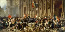 Lamartine in front of the Town Hall of Paris rejects the red flag on 25 February 1848