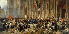 Lamartine in front of the Town Hall of Paris rejects the red flag on 25 February 1848