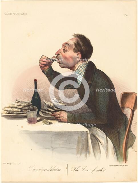 L'amateur d'huitres, 1836. Creator: Honore Daumier.