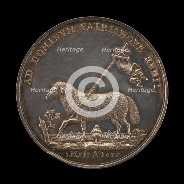 Lamb of the Redeemer [reverse], 1676. Creator: Christoph Sucro.