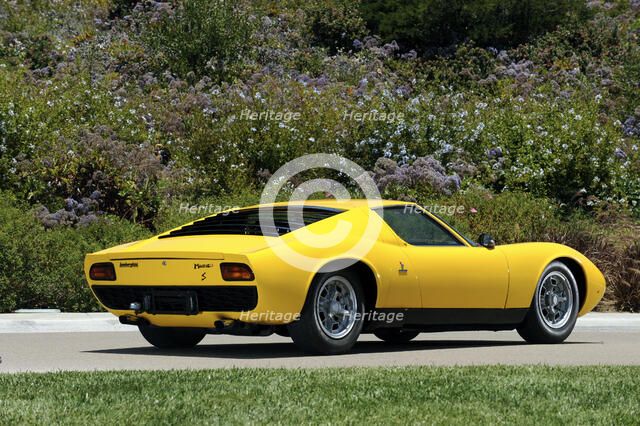 Lamborghini Miura p400s 1970 . Artist: Simon Clay.