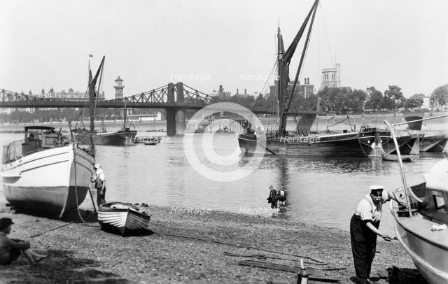 Lambeth Bridge and Palace from Millbank, Lambeth, London. Creator: Unknown.