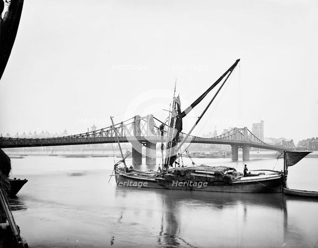 Lambeth Bridge, Lambeth, London, c1870-1900. Artist: York & Son