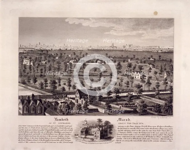 Lambeth Marsh, Lambeth, London, 1820. Artist: I Barnett