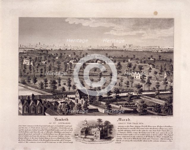 Lambeth Marsh, Lambeth, London, 1820. Artist: I Barnett