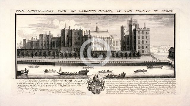 Lambeth Palace, London, 1745. Artist: Pierre-Charles Canot