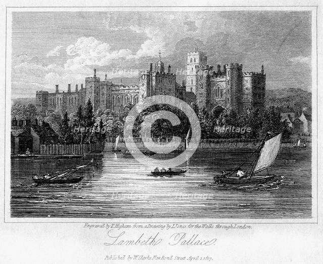 Lambeth Palace, London, 1817.Artist: Thomas Higham