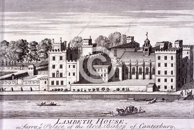 Lambeth Palace, London, c1720. Artist: Anon