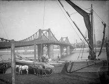 Lambeth Suspension Bridge, Lambeth, Greater London, c1860-c1922. Artist: Henry Taunt