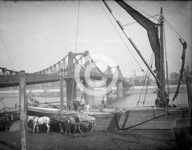 Lambeth Suspension Bridge, Lambeth, Greater London, c1860-c1922. Artist: Henry Taunt