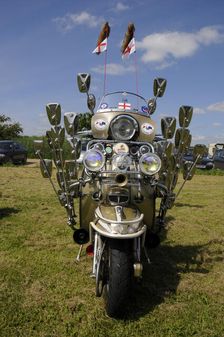 Lambretta scooter showing mod mirrors