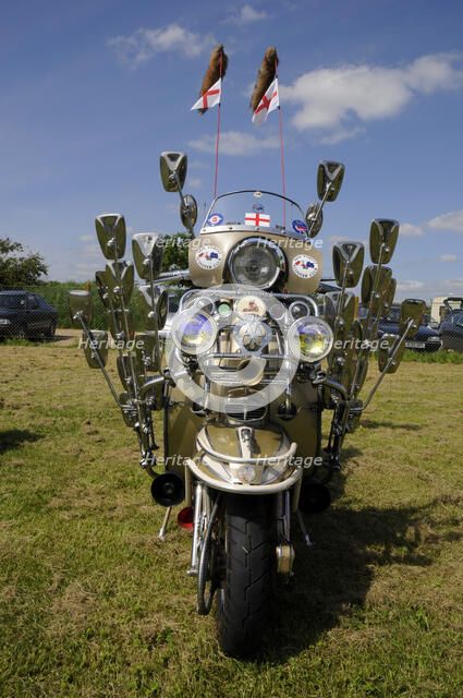 Lambretta scooter showing mod mirrors. Artist: Unknown.