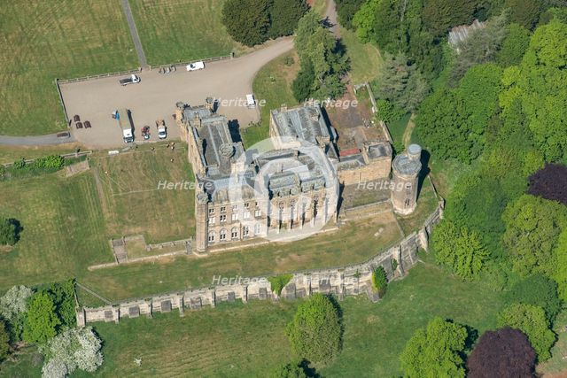 Lambton Castle, a 19th century castellated country house..., County Durham, 2025. Creator: Robyn Andrews.
