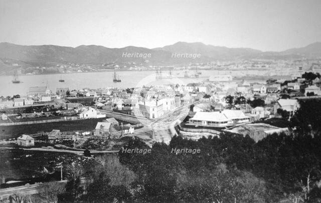 Lambton Harbour and Queen's Wharf, Wellington, New Zealand, 1870. Artist: James Bragge