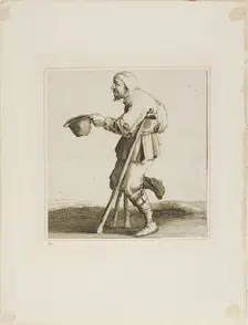 Lame Beggar Asking for Alms, from T is al verwart-gaern (It's already confusing), n.d. Creator: Pieter Jansz. Quast