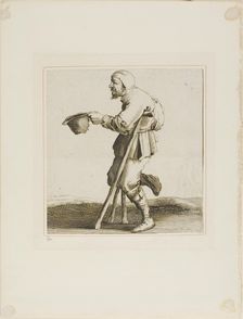 Lame Beggar Asking for Alms, from T is al verwart-gaern (It's already confusing), n.d. Creator: Pieter Jansz. Quast