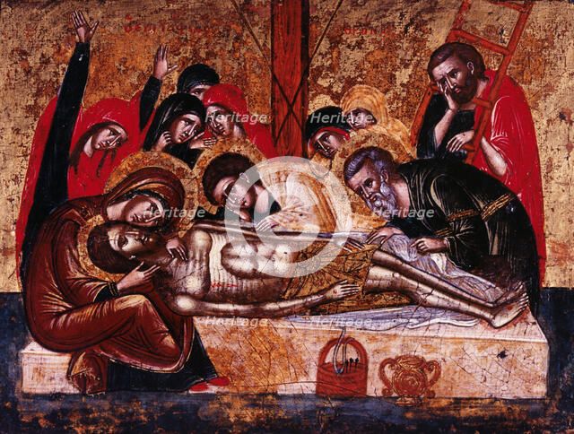 Lamentation over the dead Christ, between 1600 and 1625. Creator: Cretan School.