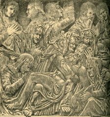 Lamentation over the dead Christ, marble panel, c1470-1475, (1881). Creator: J. I. Williamson