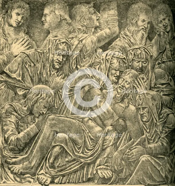 Lamentation over the dead Christ, marble panel, c1470-1475, (1881). Creator: J. I. Williamson.