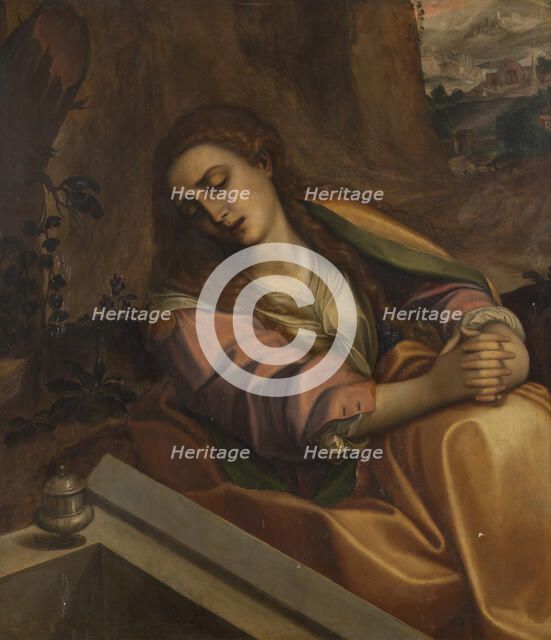 Lamentation over the Dead Christ.  The Magdalen at the Tomb of Christ. Creator: Unknown.