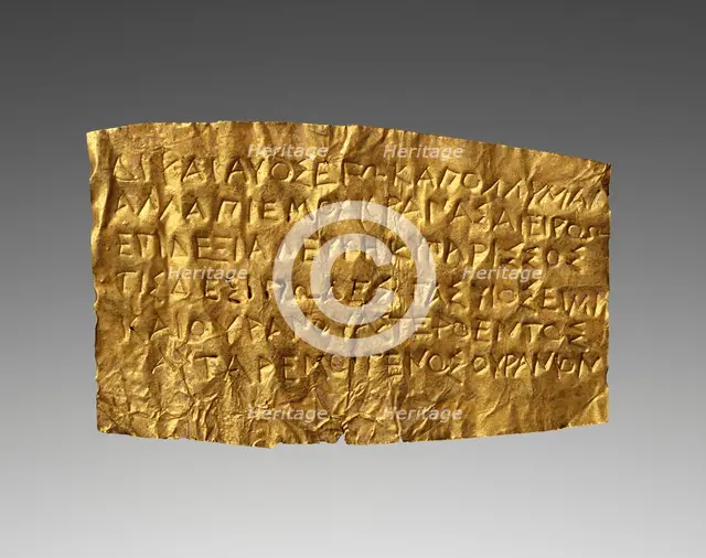 Lamella Orphica, mid-4th century BC. Creator: Unknown.