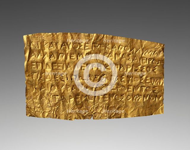 Lamella Orphica, mid-4th century BC. Creator: Unknown.