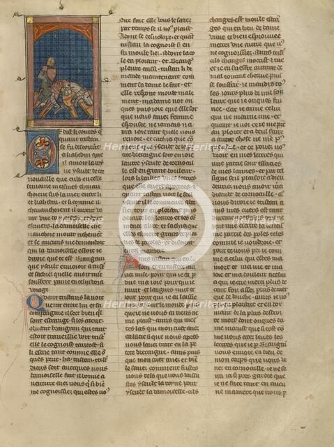 Lamorat and Tristan Fighting, about 1320-1340. Creator: Unknown.