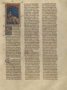 Lamorat and Tristan Fighting, about 1320-1340. Creator: Unknown