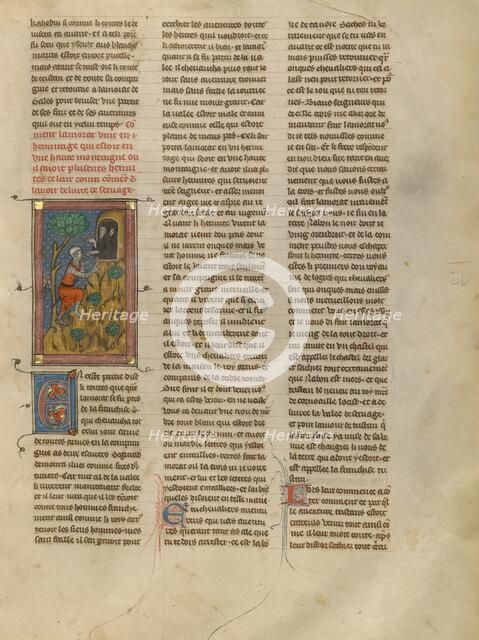 Lamorat Meeting some Hermits, about 1320-1340. Creator: Unknown.