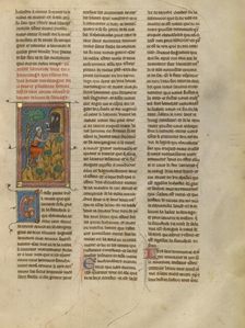 Lamorat Meeting some Hermits, about 1320-1340. Creator: Unknown