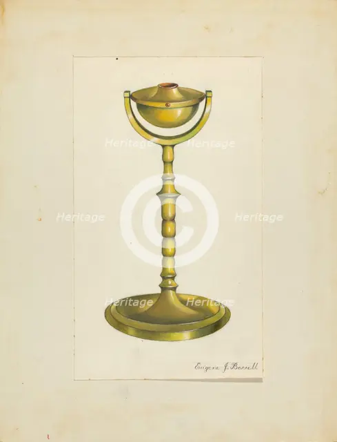 Lamp, 1935/1942. Creator: Eugene Barrell.