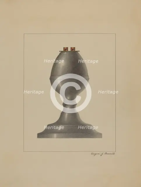 Lamp, 1935/1942. Creator: Eugene Barrell.