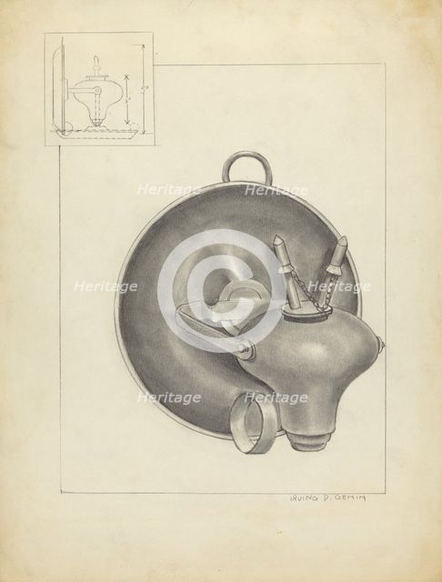 Lamp, 1935/1942. Creator: Irving D. Genin.