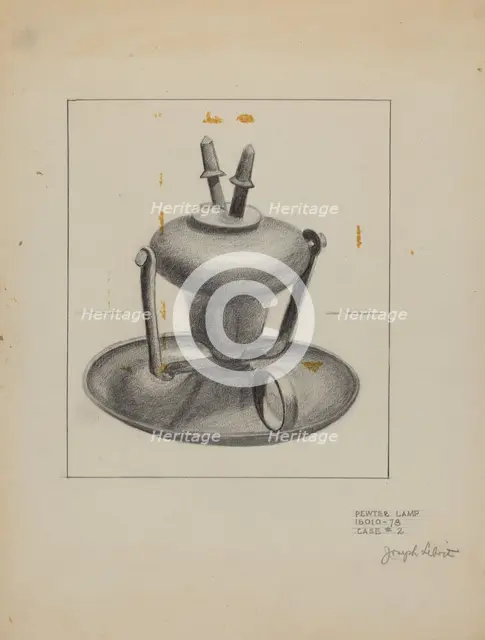 Lamp, 1935/1942. Creator: Joseph Leboit.