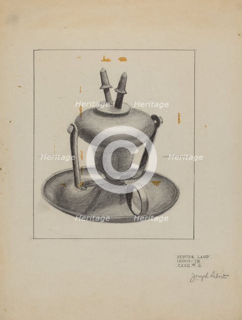 Lamp, 1935/1942. Creator: Joseph Leboit.
